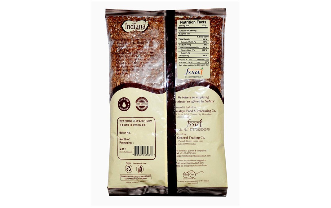 Indiana Flax Seeds    Pack  250 grams